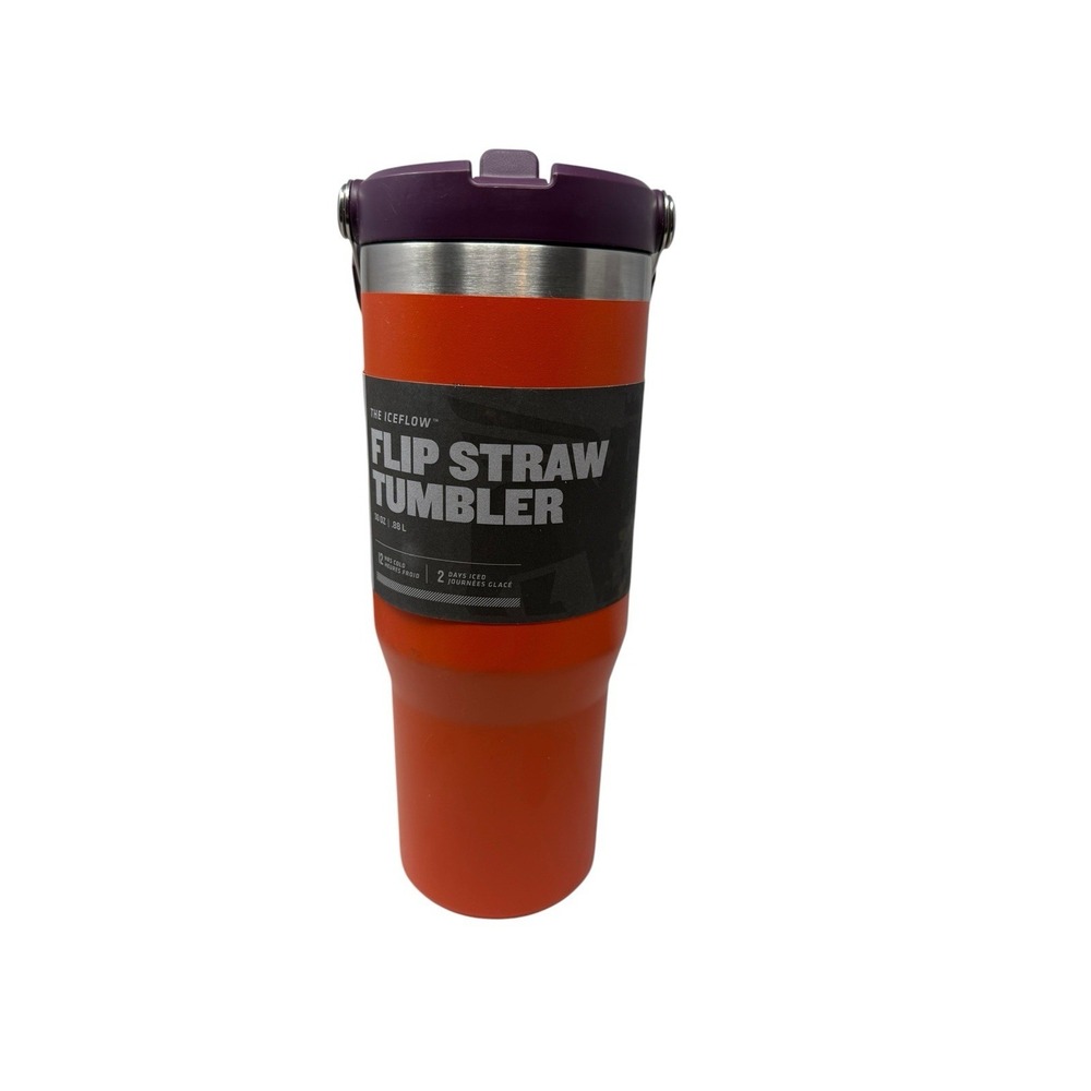 STANLEY IceFlow Tigerlily Plum  Flip Straw Tumbler with Handle 30oz IMPERFECT
